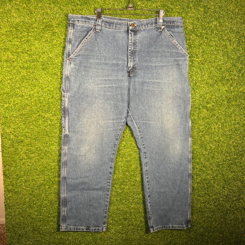 Wrangler Carpenter Jeans Mens 38x30 Blue Denim Work Pants 1094LXWDV